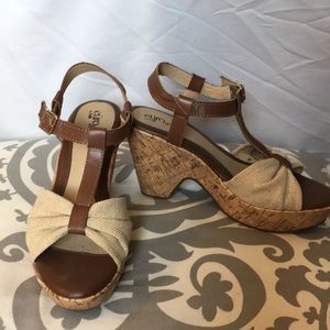 Nuetral Cork platform heels